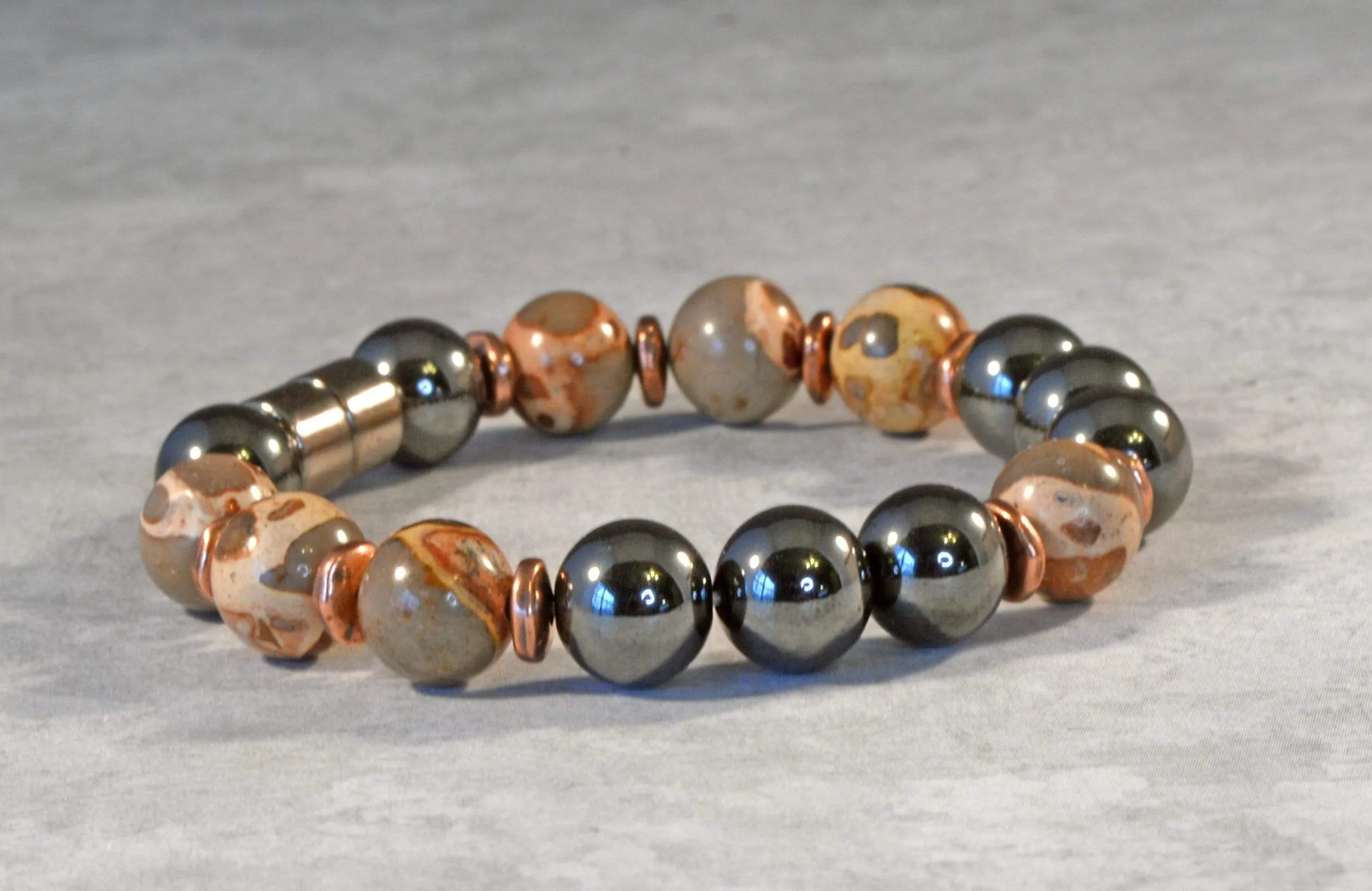 Magnetic Bracelet for Pain with Safari Jasper