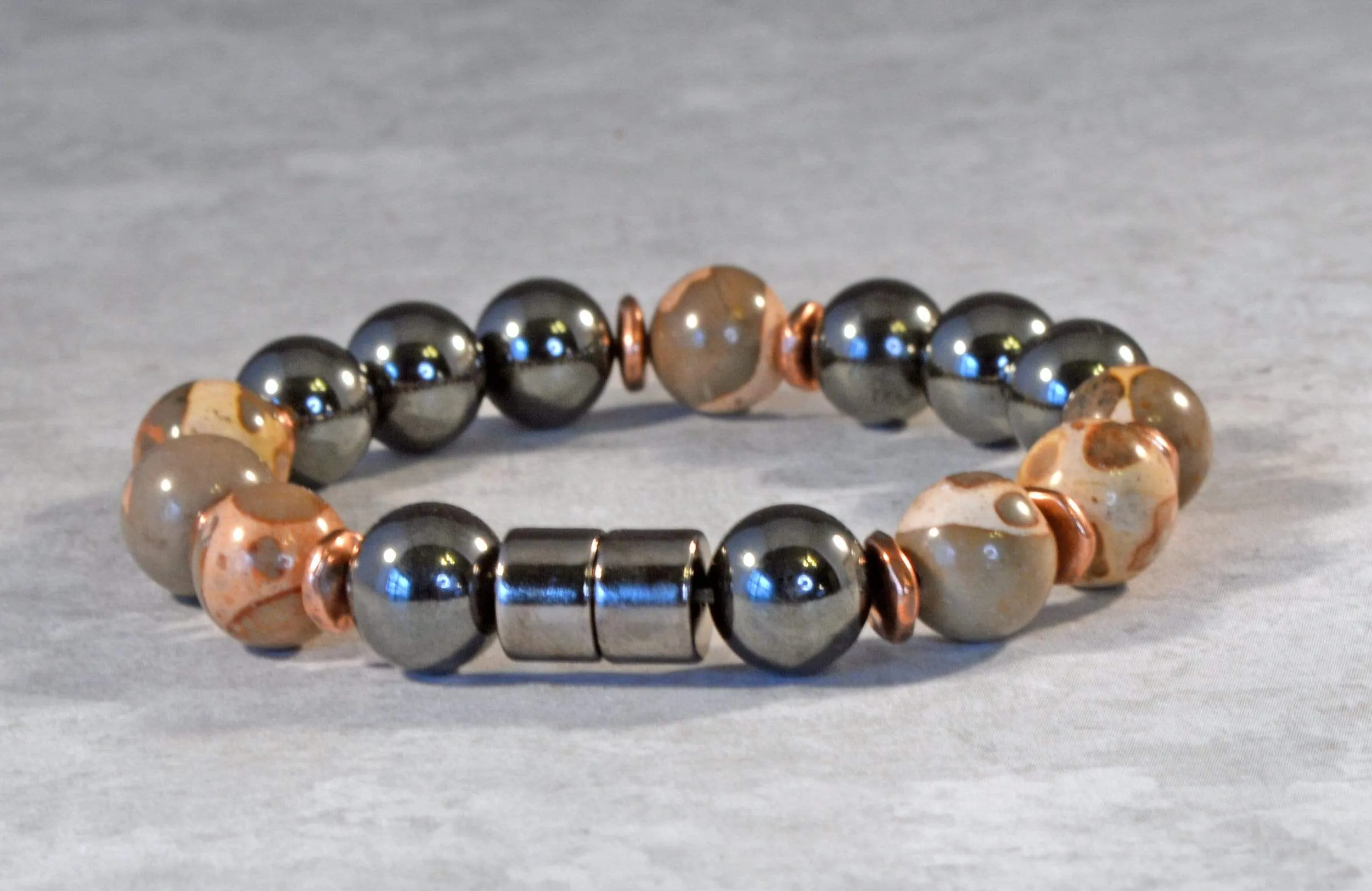 Magnetic Bracelet for Pain with Safari Jasper