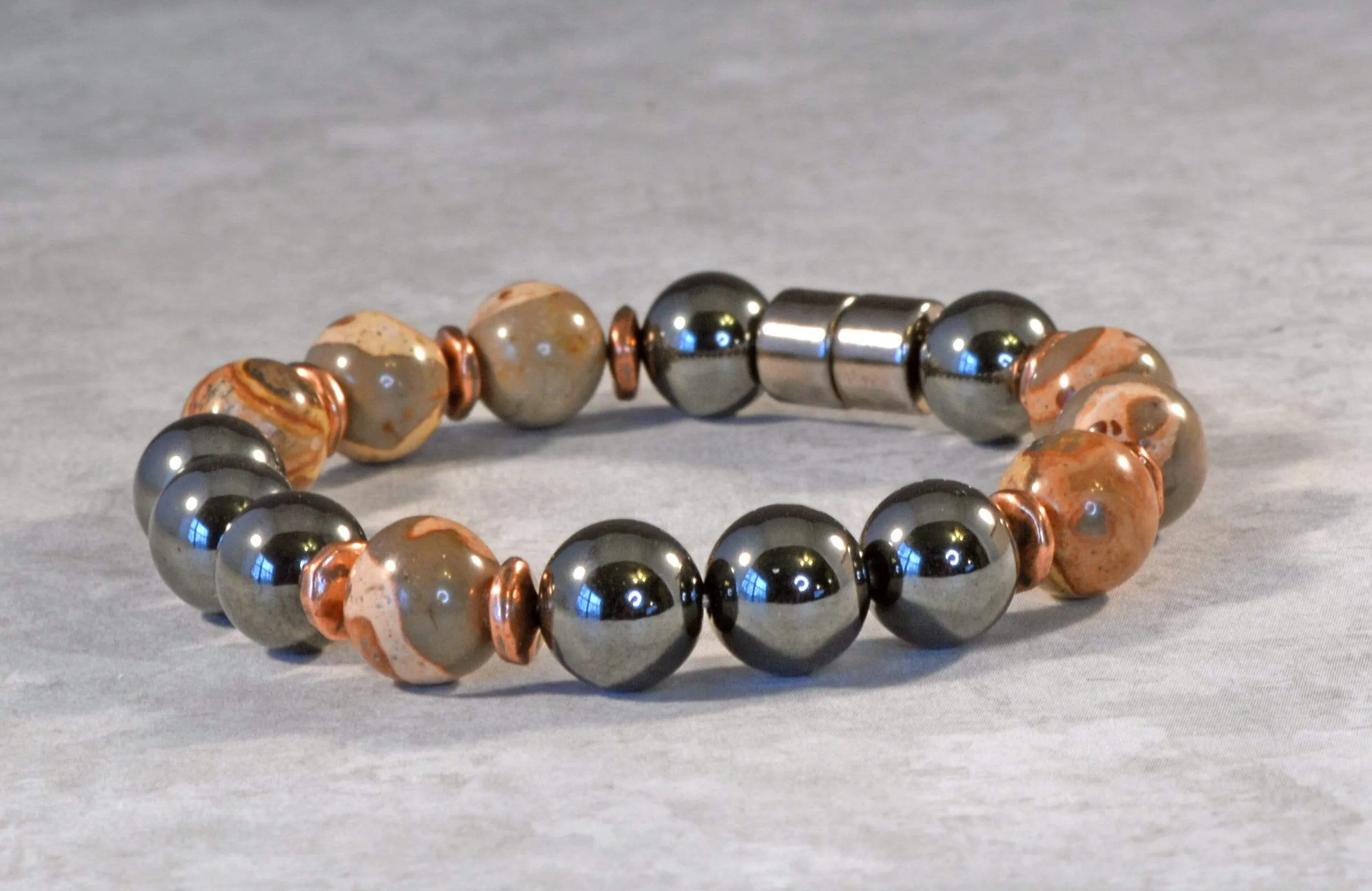 Magnetic Bracelet for Pain with Safari Jasper