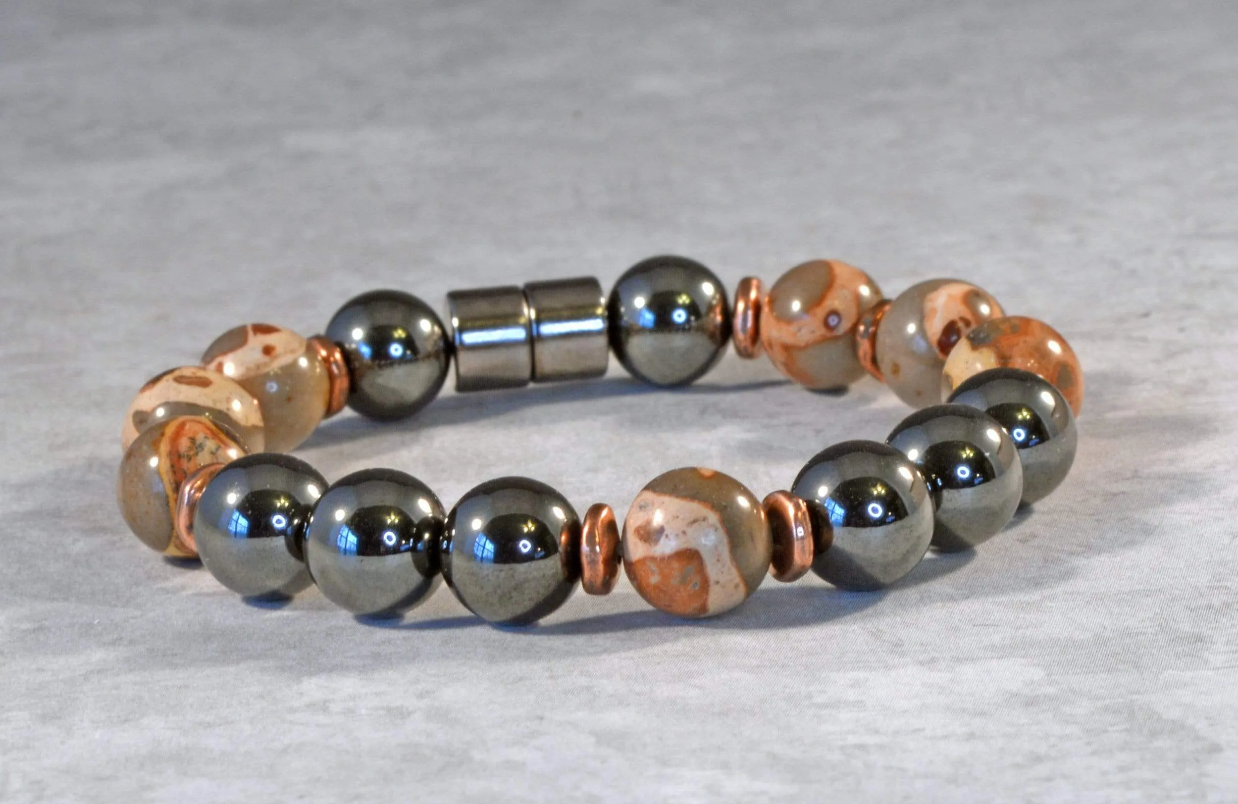 Magnetic Bracelet for Pain with Safari Jasper