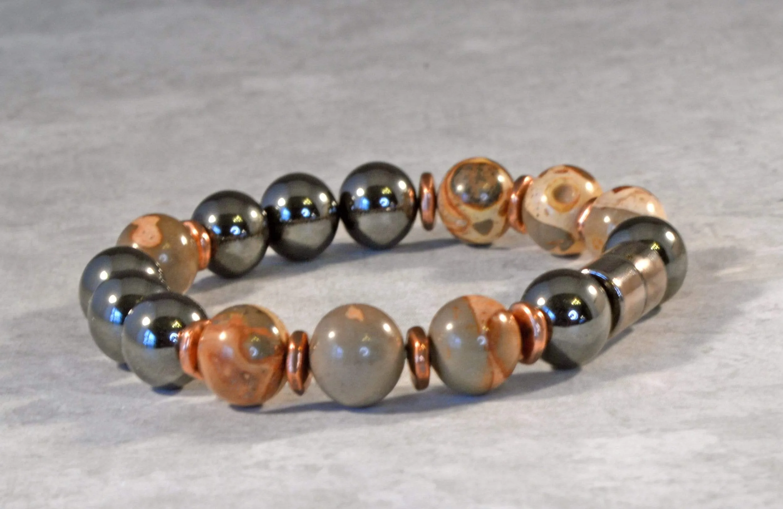 Magnetic Bracelet for Pain with Safari Jasper