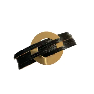 Magnetic Clasp Multi Bracelet (Black with Gold Circle)