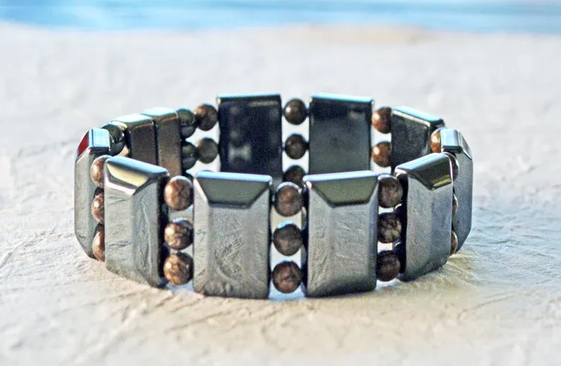 Magnetic Hematite & Jasper Grounding Bracelet