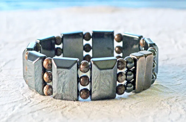 Magnetic Hematite & Jasper Grounding Bracelet