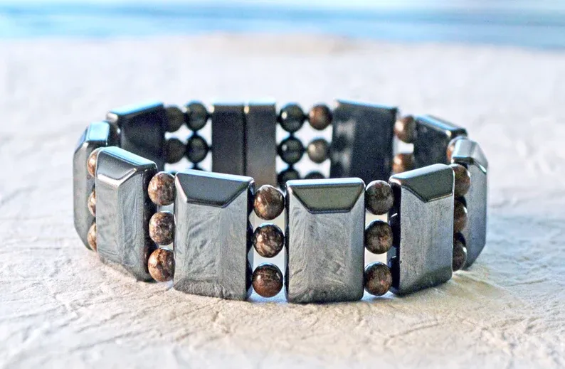 Magnetic Hematite & Jasper Grounding Bracelet