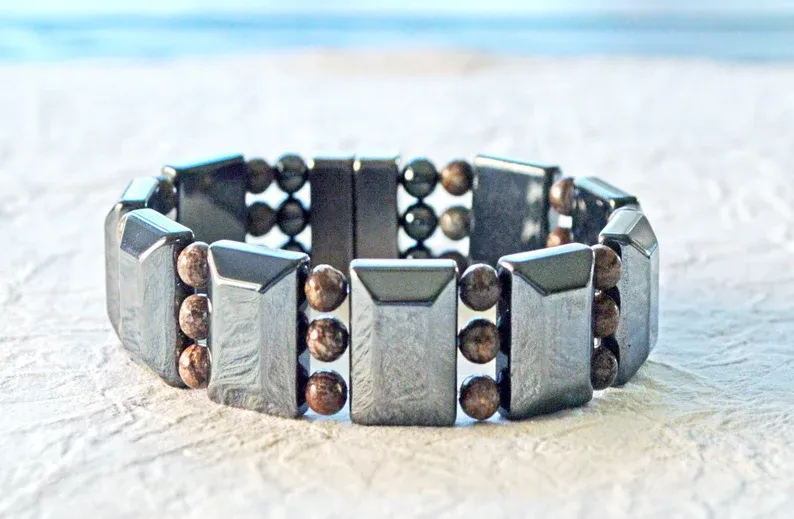Magnetic Hematite & Jasper Grounding Bracelet