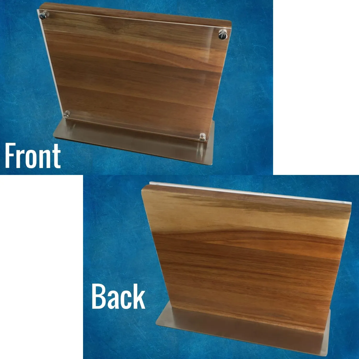 Magnetic Knife Block in Natural Acacia Wood- Double Sided Magnetic (Knife Holder Only, No Knives)