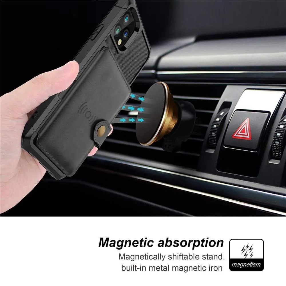 Magnetic Leather Phone Wallet Case