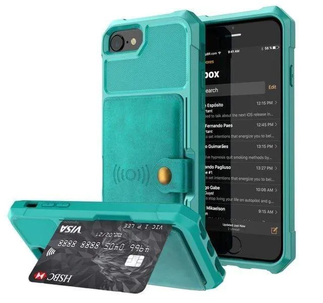 Magnetic Leather Phone Wallet Case