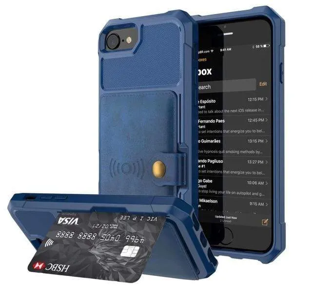 Magnetic Leather Phone Wallet Case
