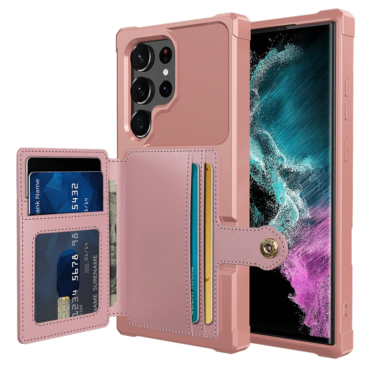 Magnetic Leather Wallet Case For Samsung Galaxy S