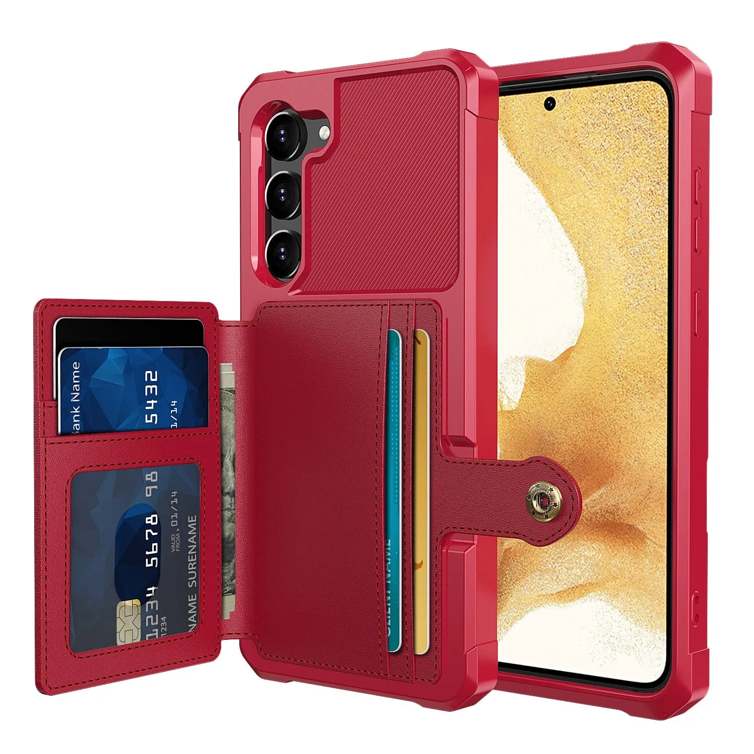 Magnetic Leather Wallet Case For Samsung Galaxy S
