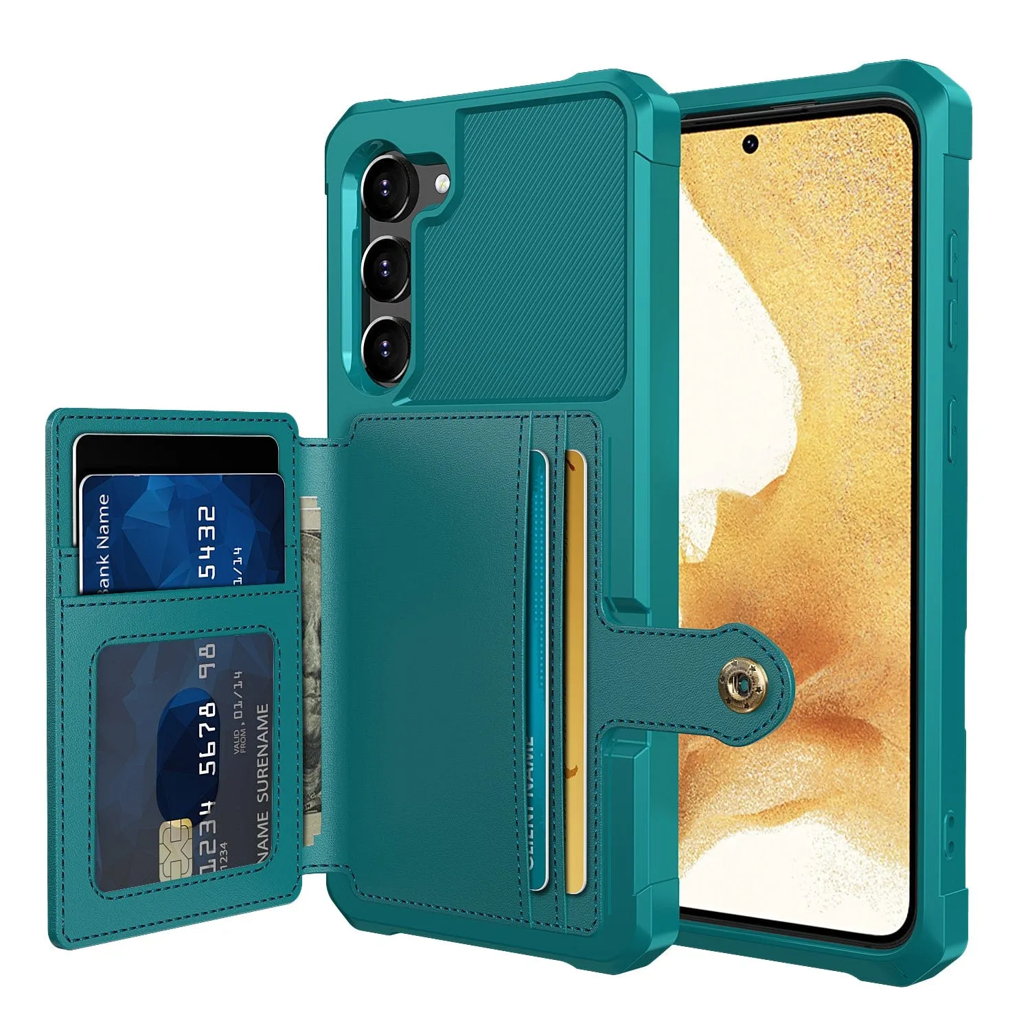 Magnetic Leather Wallet Case For Samsung Galaxy S