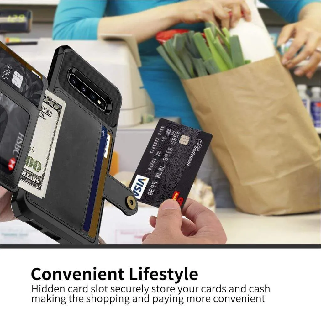 Magnetic Leather Wallet Case For Samsung Galaxy S