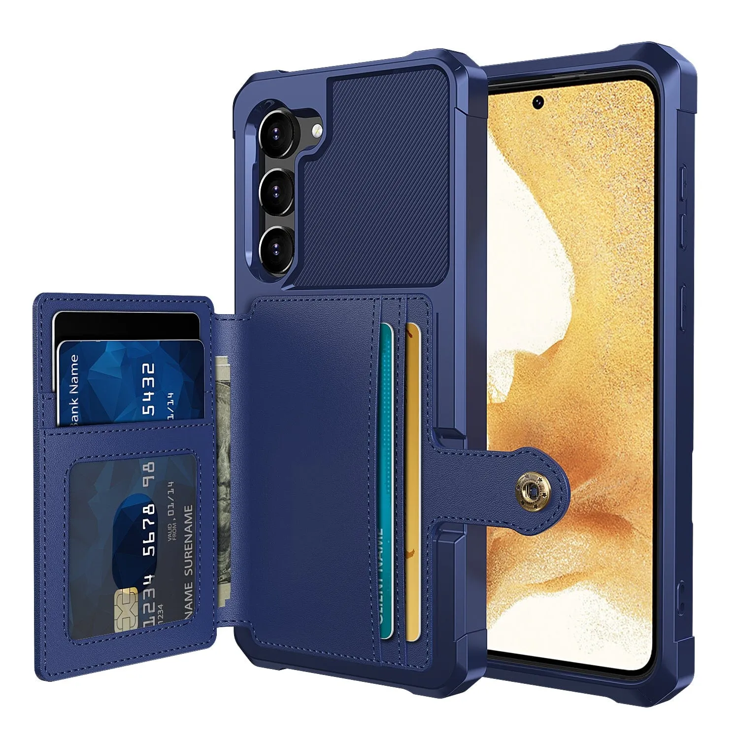 Magnetic Leather Wallet Case For Samsung Galaxy S