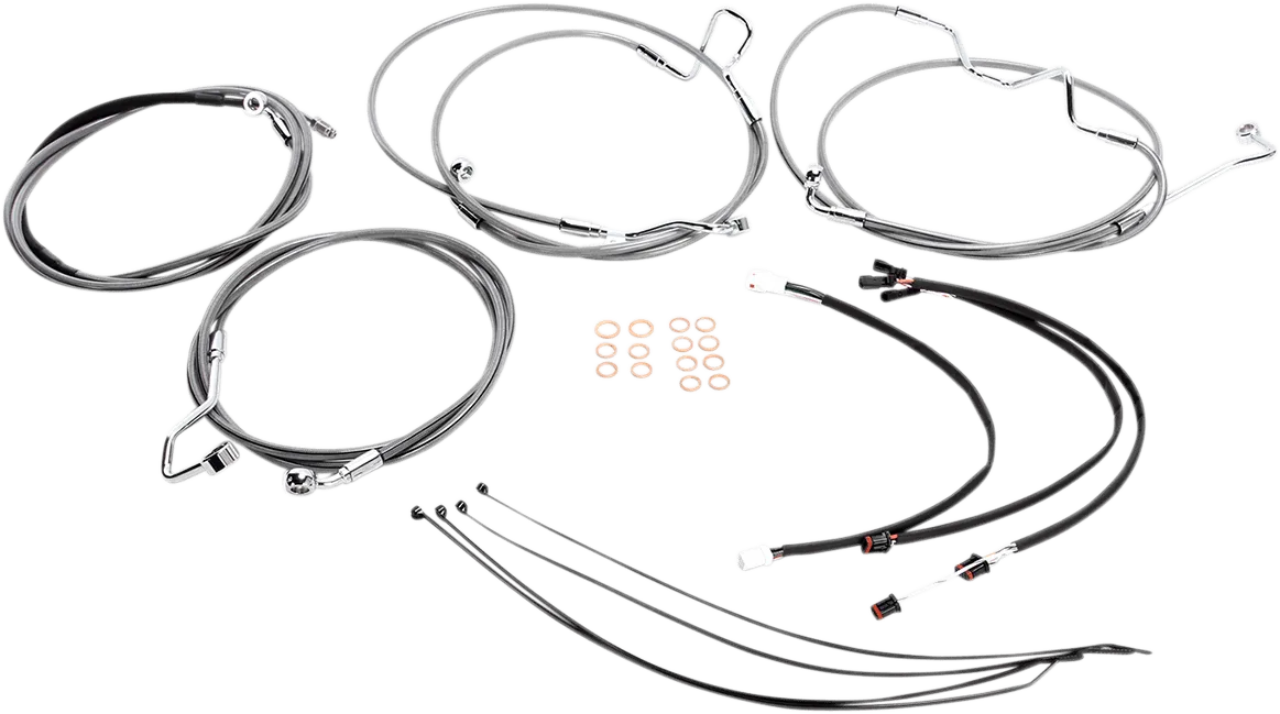 Magnum 589872 Stainless Steel XR Handlebar Installation Kit for 15-17in. Ape