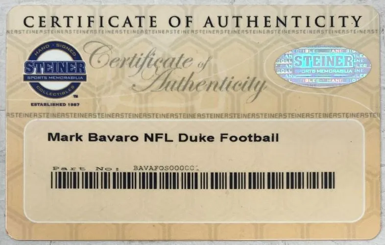 Mark Bavaro New York Giants Signed Wilson Duke NFL Football Steiner Sports