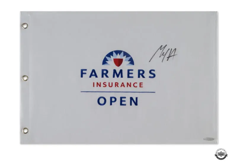 Max Homa Autographed Farmers Insurance Open Pin Flag UDA