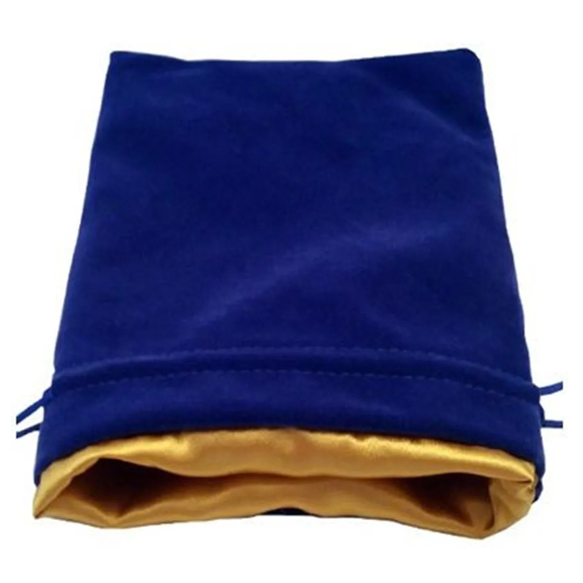 MDG Large Velvet Dice Bag with Gold Satin Lining - Blue