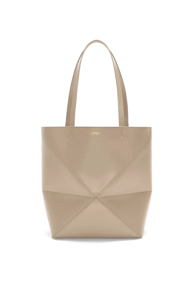 Medium Puzzle Fold Tote In Shiny Calfskin