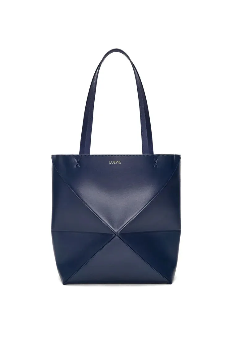 Medium Puzzle Fold Tote In Shiny Calfskin