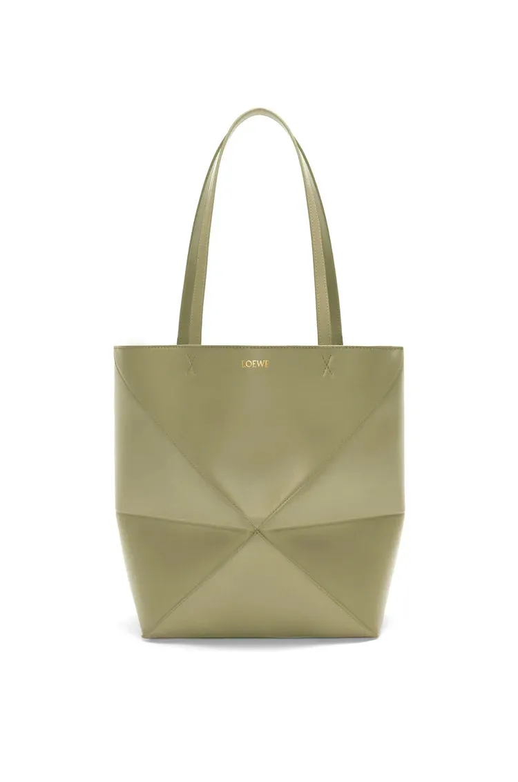 Medium Puzzle Fold Tote In Shiny Calfskin