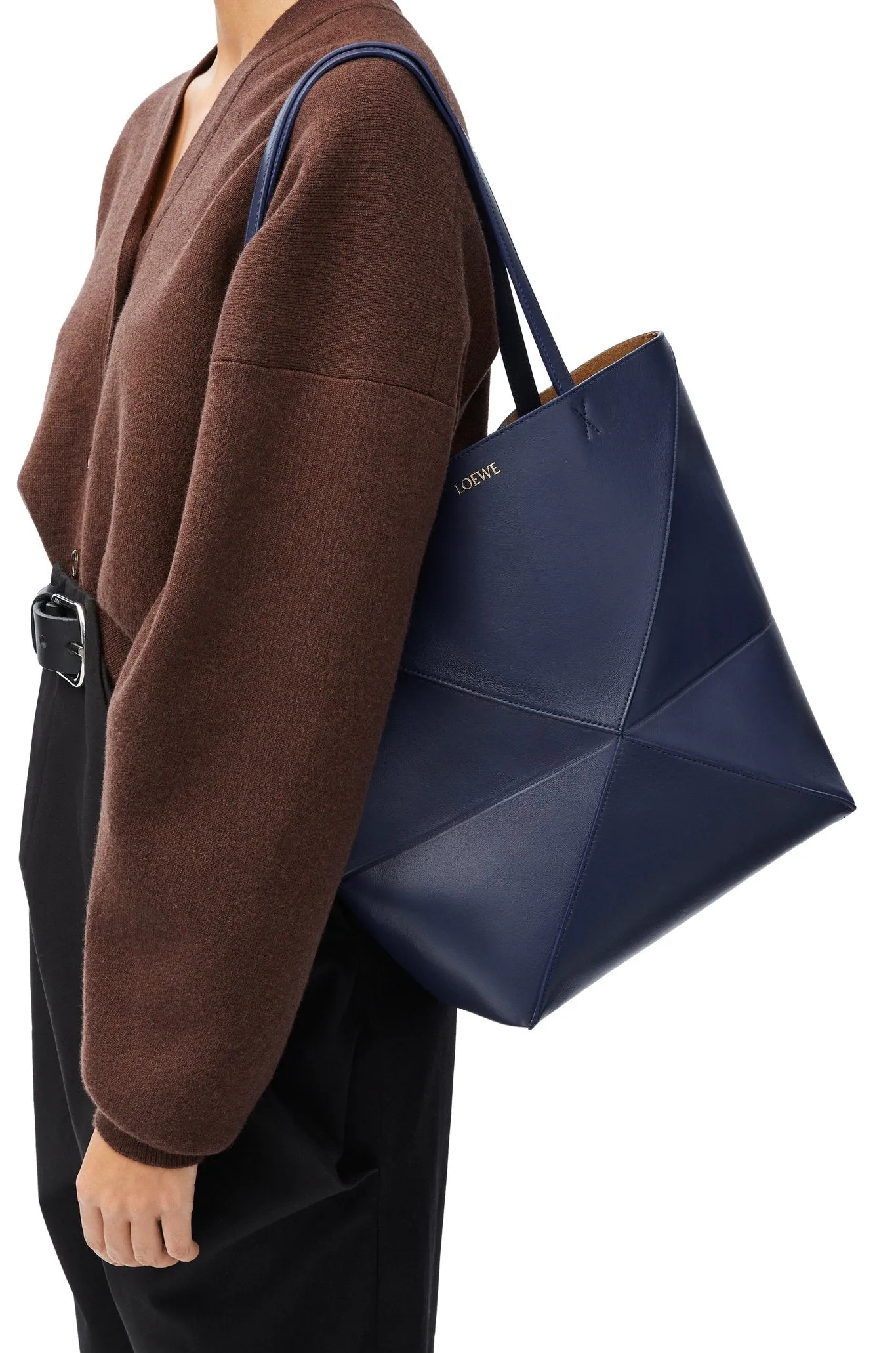 Medium Puzzle Fold Tote In Shiny Calfskin