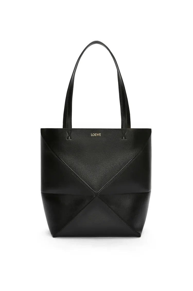 Medium Puzzle Fold Tote In Shiny Calfskin