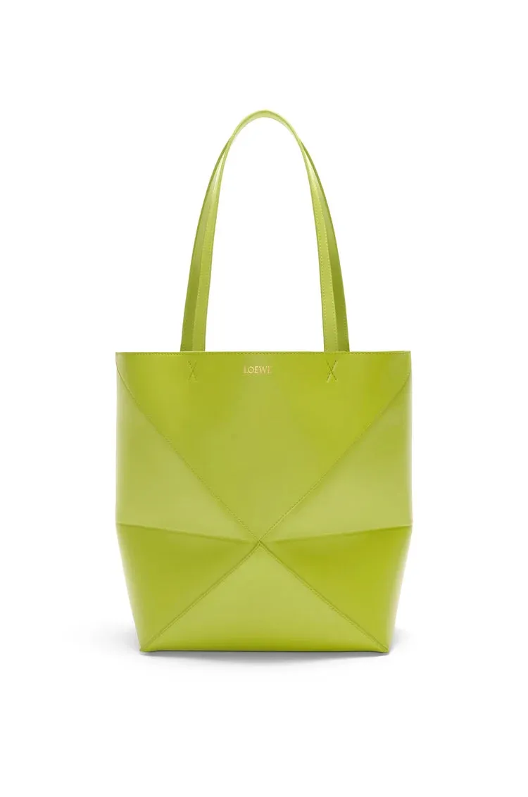 Medium Puzzle Fold Tote In Shiny Calfskin