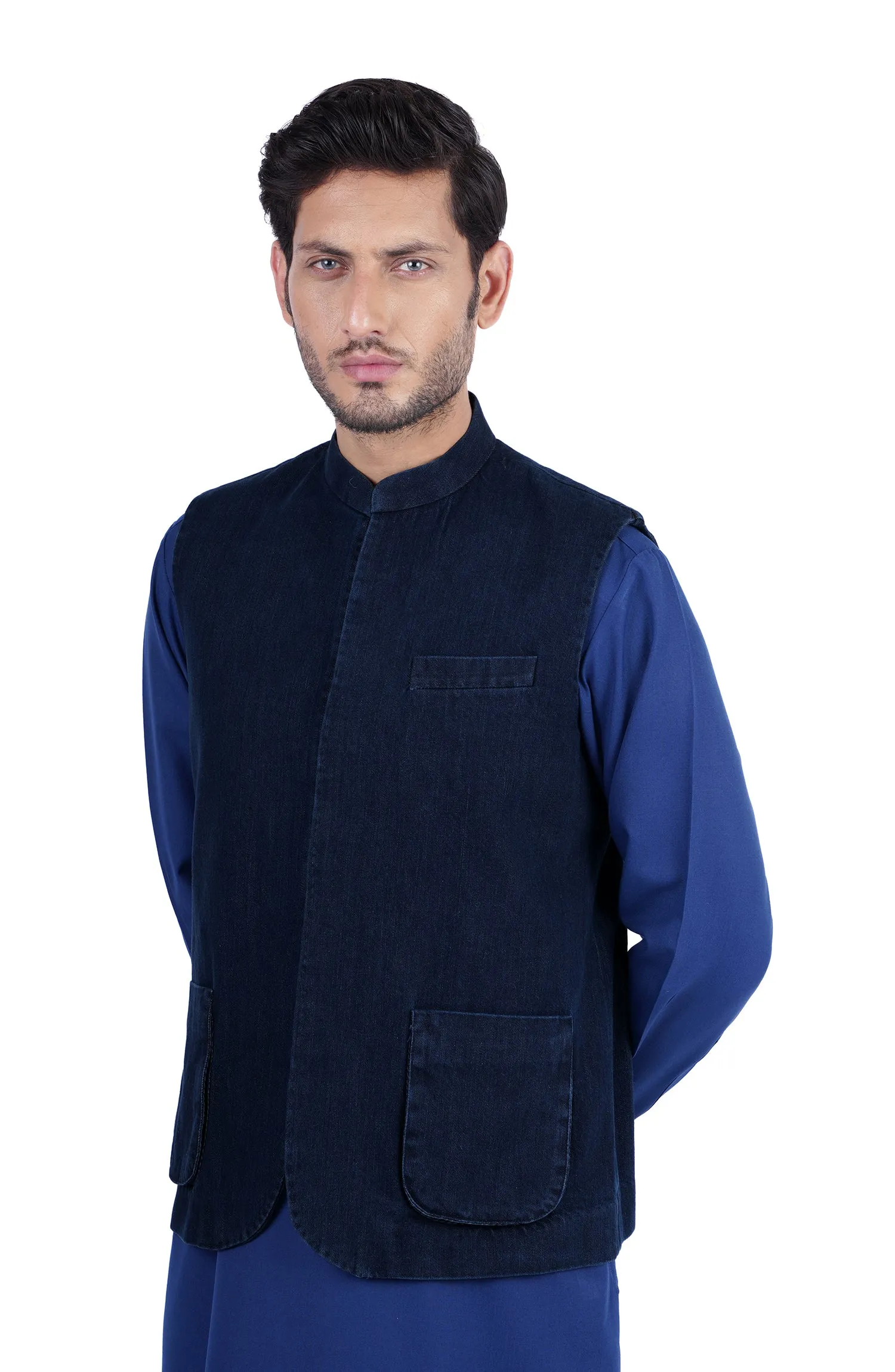 MenS Denim Wash Below Waistcoat