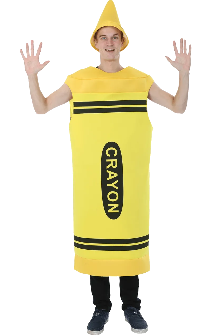 Mens Yellow Crayon Costume