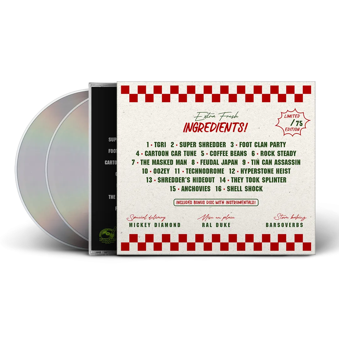 Mickey Diamond x Ral Duke - Super Shredder (Double CD With Pizza Box O-Card) (Instrumentals Included) (Glass Mastered CD) (3 PER PERSON LIMIT)