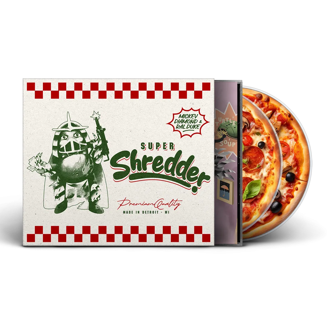 Mickey Diamond x Ral Duke - Super Shredder (Double CD With Pizza Box O-Card) (Instrumentals Included) (Glass Mastered CD) (3 PER PERSON LIMIT)