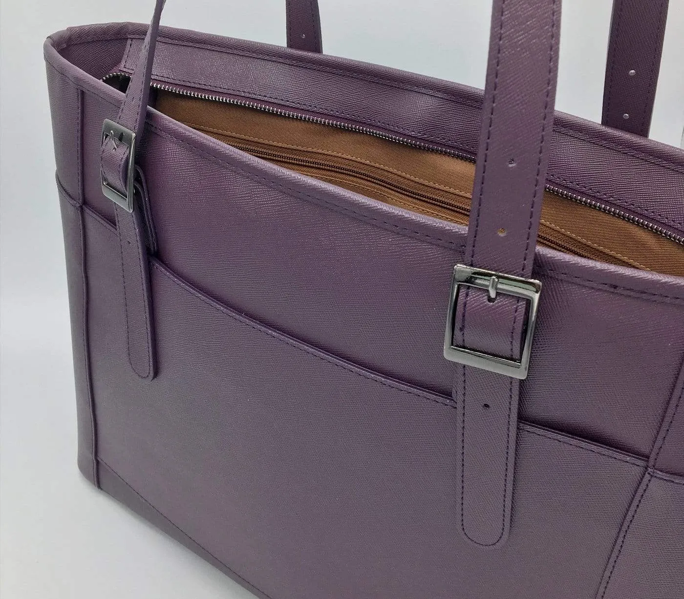 Miley Vegan Leather Laptop Bag | Purple