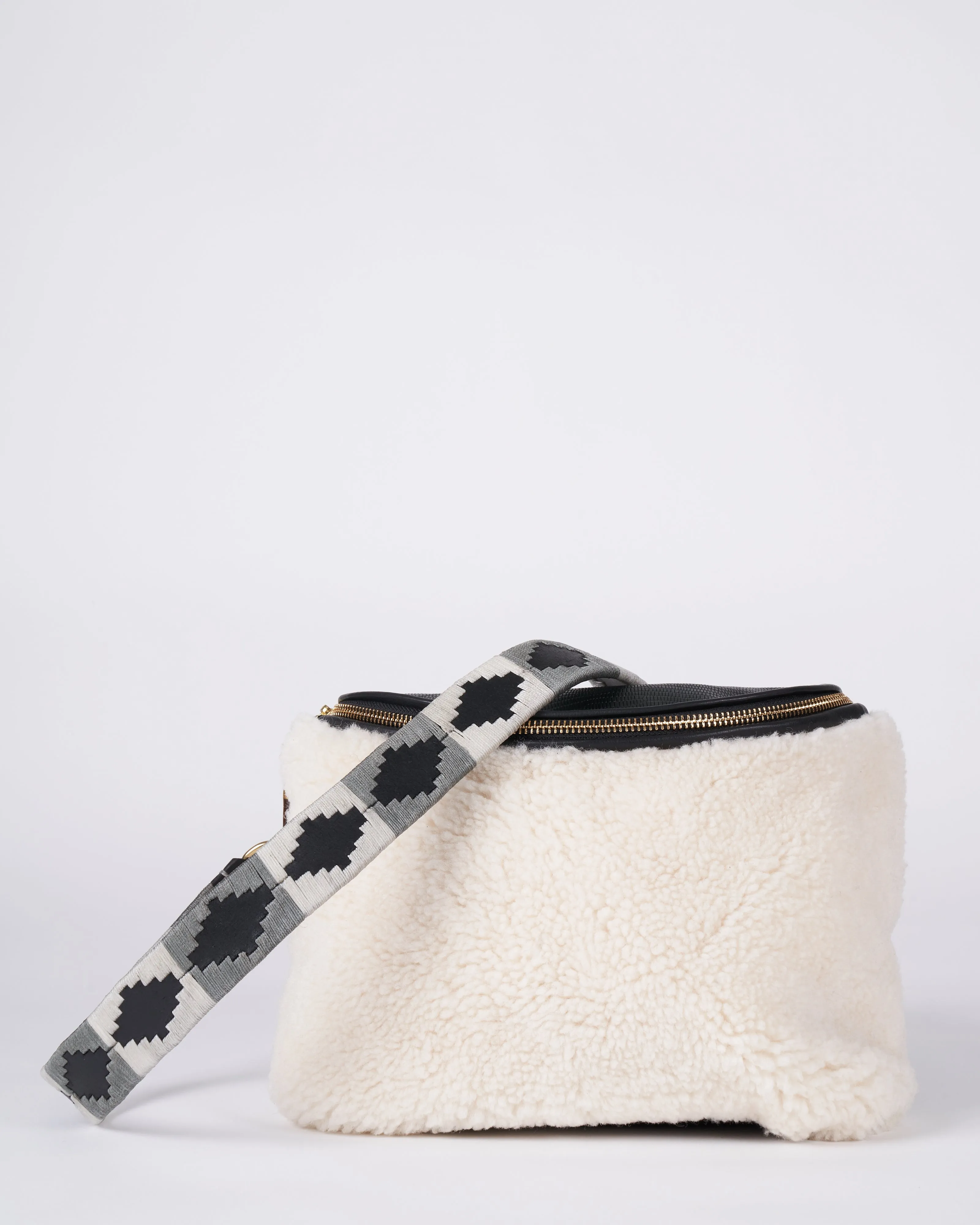 mini crock and natural shearling mini windbourne - black olive/natural