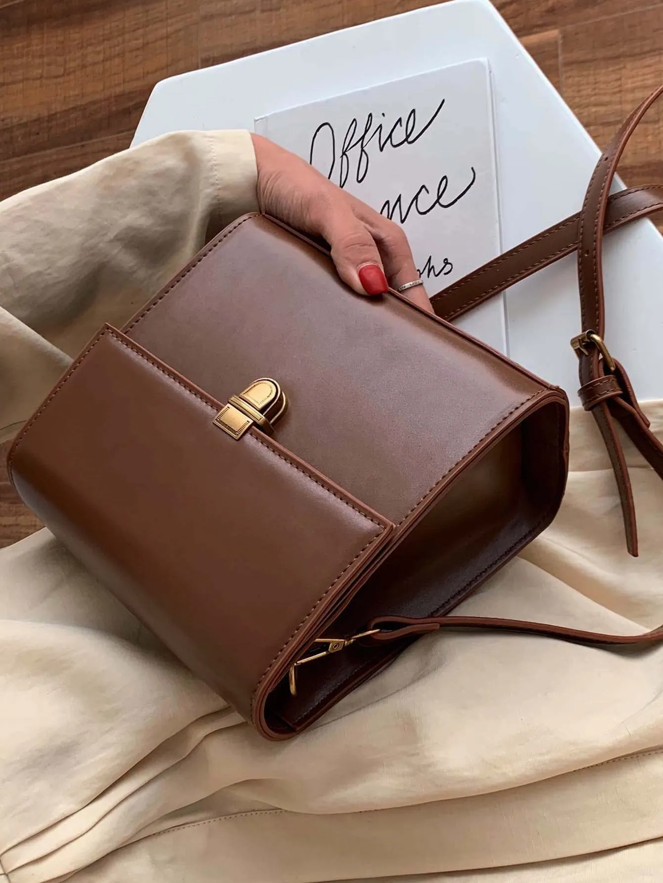 Mini Flap Square Minimalist Push Lock Crossbody Bag