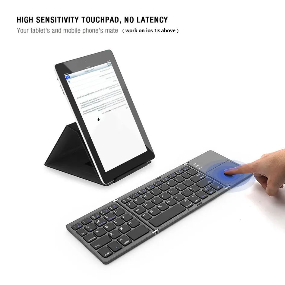 Mini Folding keyboard with Touchpad Wireless Bluetooth Keyboard - Jennyhome