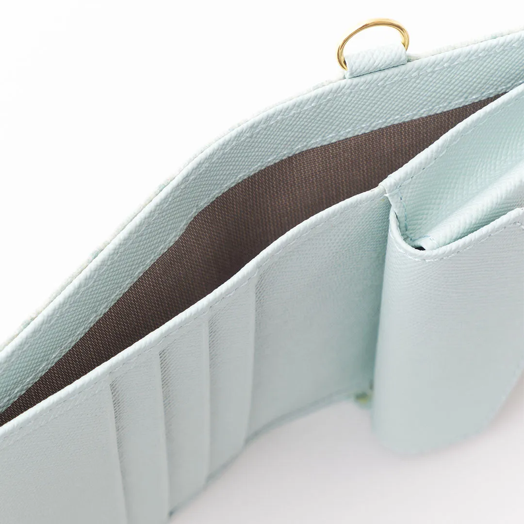 Mint Chocolate Leather Flap Short Wallet【Japan Jewelry】