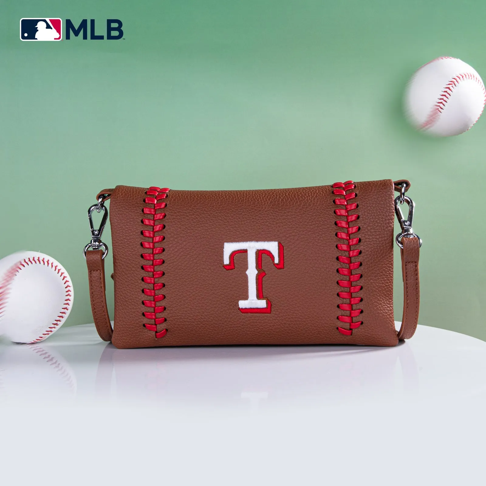 MLB-TX106  MLB MLB Texas Rangers Team Bi-Fold Clutch/Crossbody