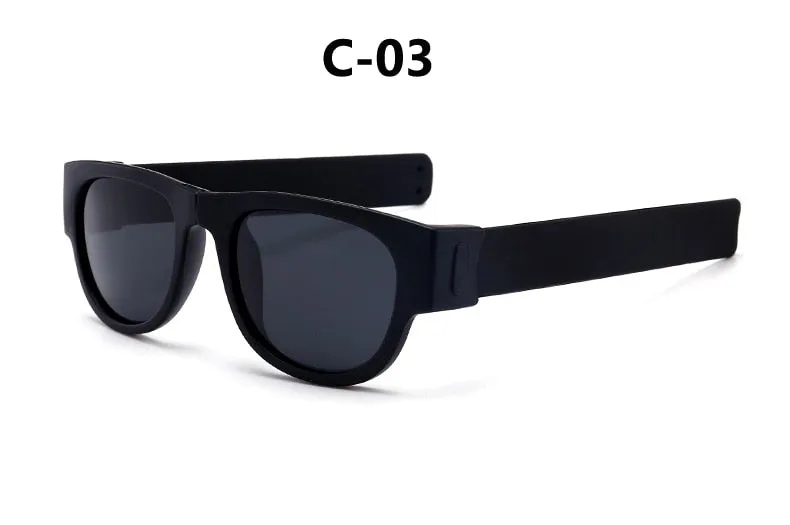 Modern Portable Unisex Slap Wrist Clap Ring Polarized Beach Sunglasses For Outdoor Men Women