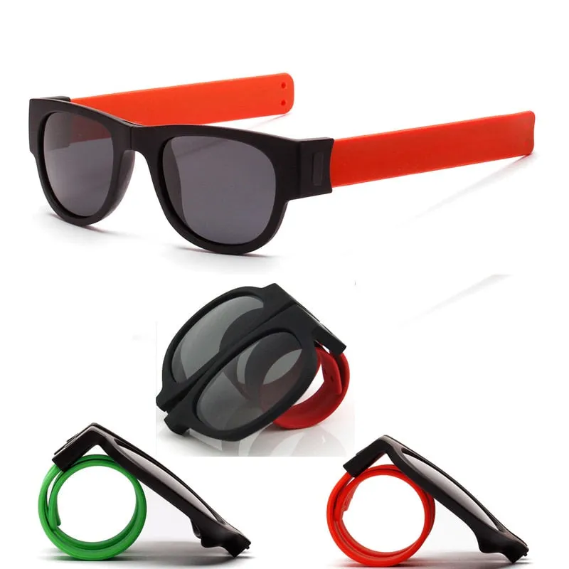 Modern Portable Unisex Slap Wrist Clap Ring Polarized Beach Sunglasses For Outdoor Men Women