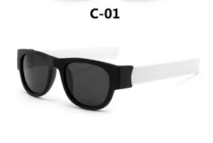 Modern Portable Unisex Slap Wrist Clap Ring Polarized Beach Sunglasses For Outdoor Men Women