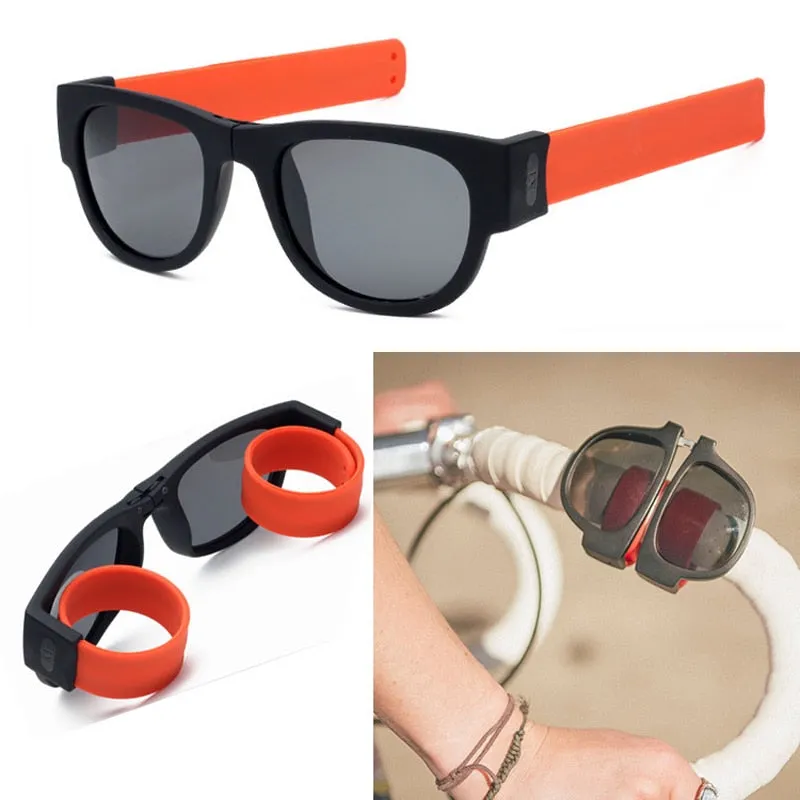 Modern Portable Unisex Slap Wrist Clap Ring Polarized Beach Sunglasses For Outdoor Men Women