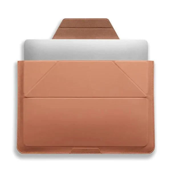 MOFT Laptop Sleeve Case & Laptop Stand for 15-16 inch Laptop, Vegan Leather Laptop Bag with Expandable Storage, 2 Adjustable Angles, Compatible with MacBook Air/Pro