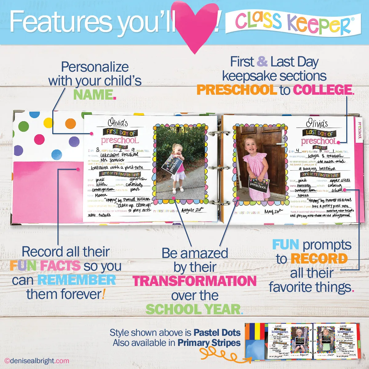Mom Must-Have School Keepsake Kit | Class Keeper®   Photo Prop Deck   School Stickers