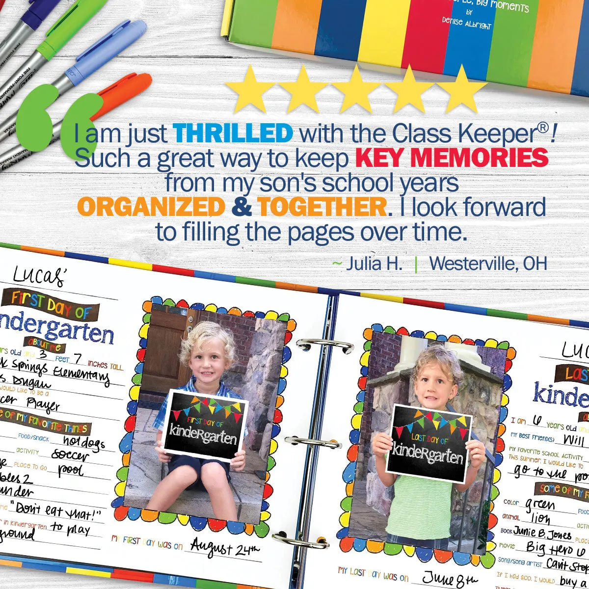 Mom Must-Have School Keepsake Kit | Class Keeper®   Photo Prop Deck   School Stickers