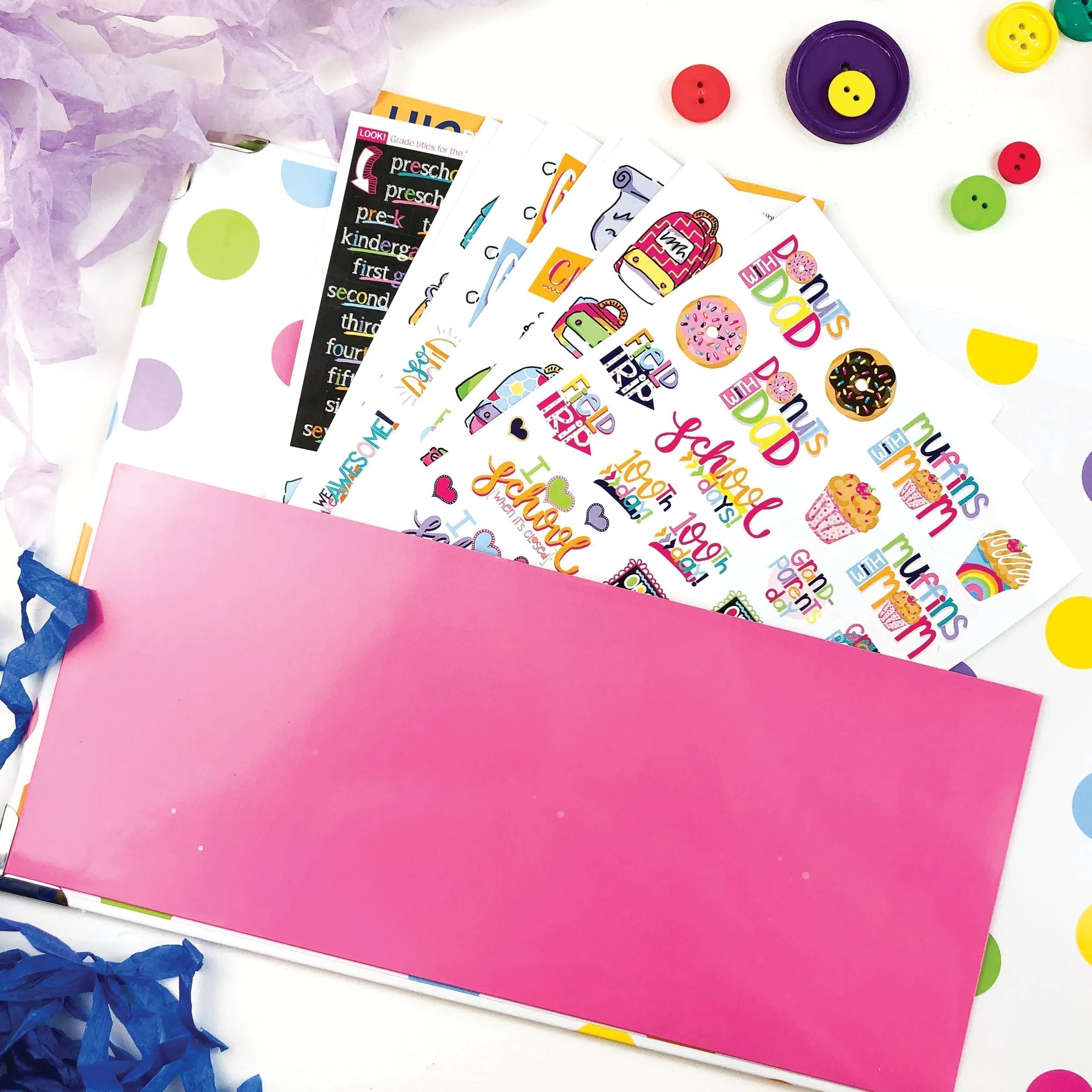 Mom Must-Have School Keepsake Kit | Class Keeper®   Photo Prop Deck   School Stickers