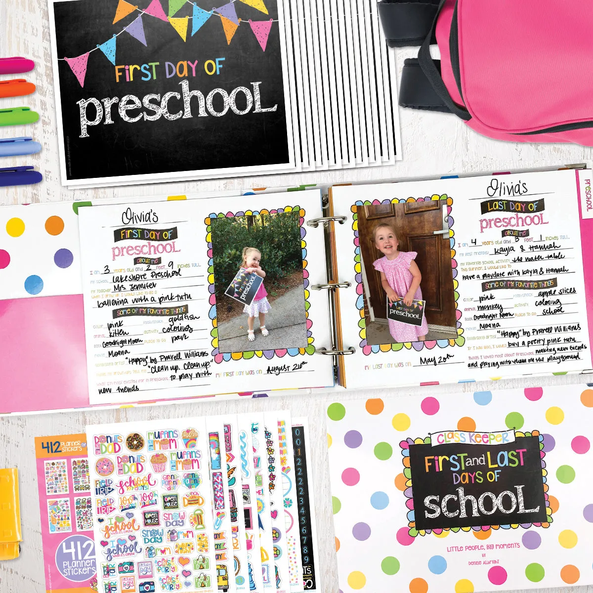 Mom Must-Have School Keepsake Kit | Class Keeper®   Photo Prop Deck   School Stickers