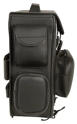 MOTORCYCLE LARGE PVC SISSY BAR BAG W/5 BONUS POCKETS & GUN POCKET W/ AMMO POCKET