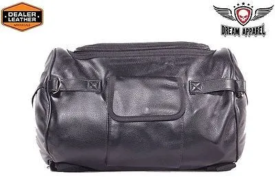 MOTORCYCLE MEDIUM PVC RACK SISSY T BAR BAG TRAVEL PLAIN LUGGAGE NEW BLACK